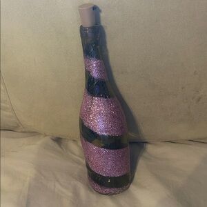 Pink Glitter Swirl Decorative Bottle